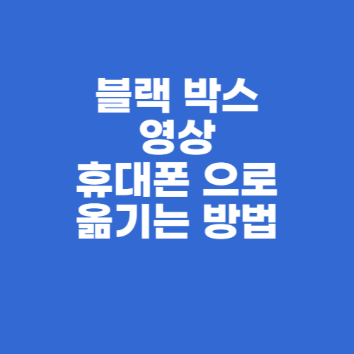 Read more about the article 휴대폰 메모리에 블랙박스 영상 옮기는 방법